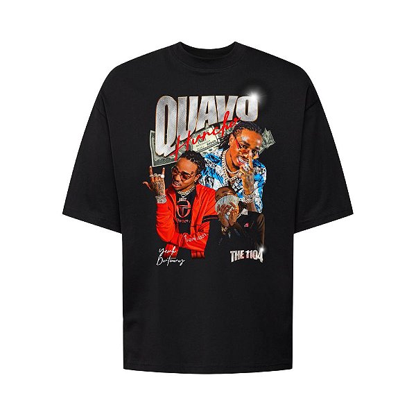 Camiseta Oversized Streetwear Masculina Bootleg -Quavo  Huncho
