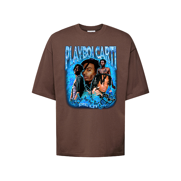 Camiseta Oversized Streetwear Masculina Bootleg - Playboi Carti blue