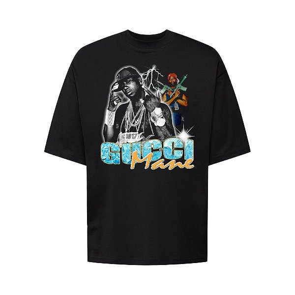 Camiseta Oversized Streetwear Masculina Bootleg - Gucci Mane