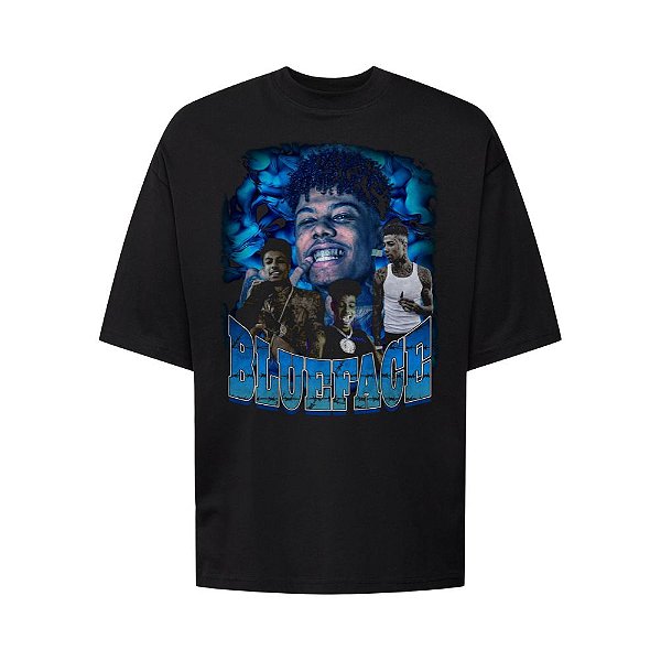 Camiseta Oversized Streetwear Masculina Bootleg - Blueface