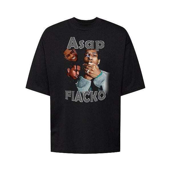 Camiseta Oversized Streetwear Masculina Bootleg -ASAP Rocky Flacko
