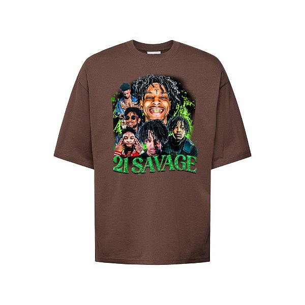 Camiseta Oversized Streetwear Masculina Bootleg - 21 Savage