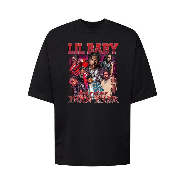 Camiseta Oversized Streetwear Masculina Bootleg -Lil Baby