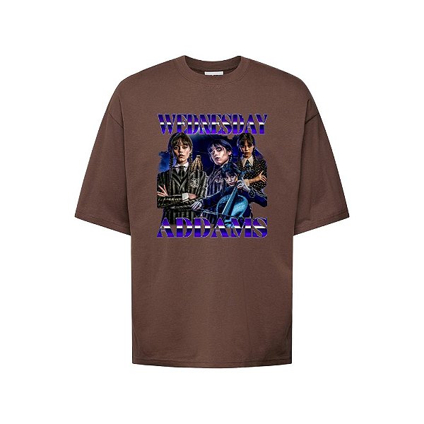 Camiseta Oversized Streetwear Masculina Bootleg -Wednesday Addams