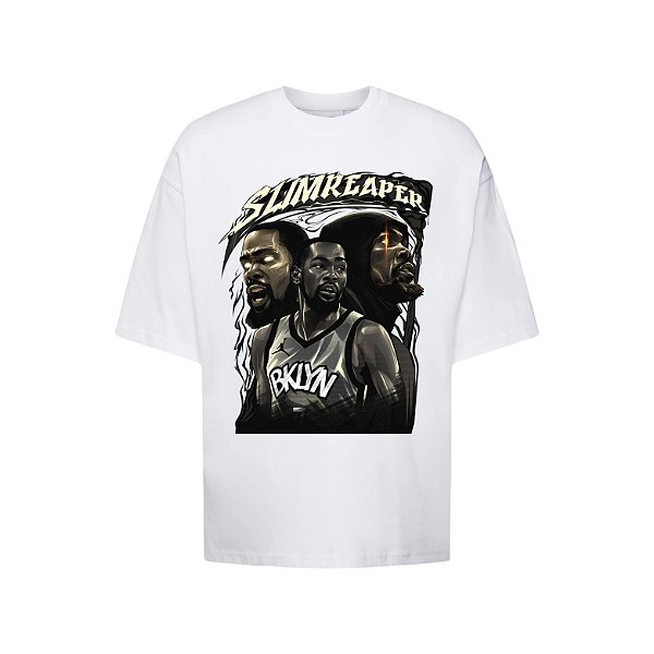 Camiseta Oversized Streetwear Masculina Graphic Tee Kevin Durant Slim Reaper