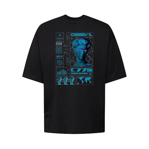 Camiseta Oversized Streetwear Masculina Estampa Costas Dvl 755