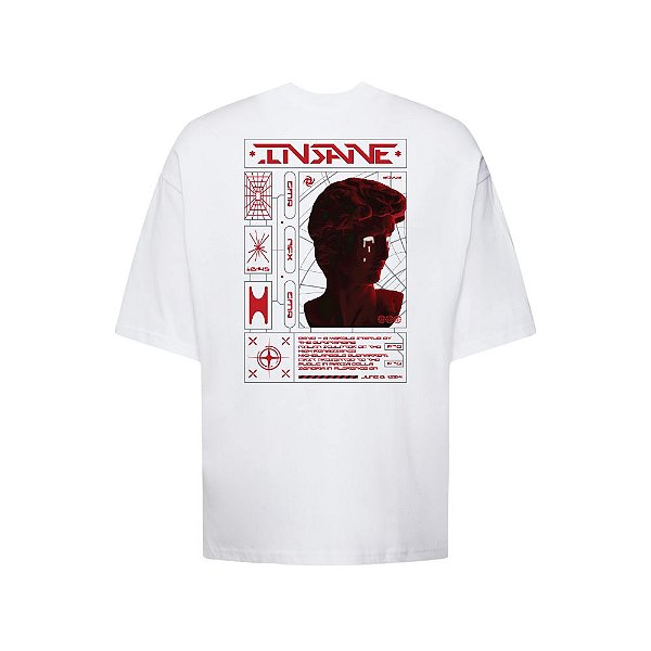 Camiseta Oversized Streetwear Masculina Estampa Costas Insane