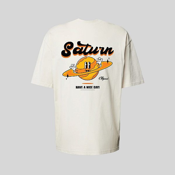 Camiseta Oversized Streetwear Masculina Estampa Costas Saturn Have A Nice Day