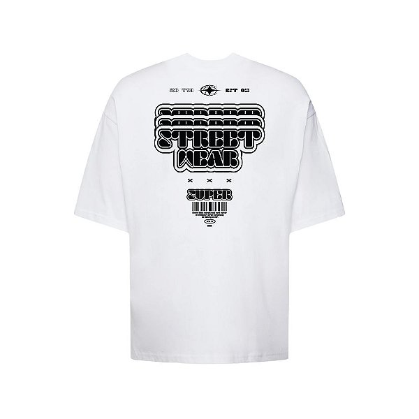 Camiseta Oversized Streetwear Masculina Estampa Costas Street Wear Super