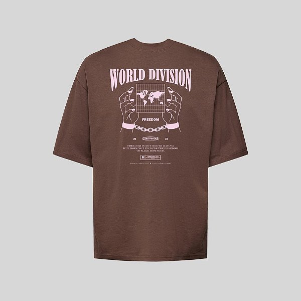 Camiseta Oversized Streetwear Masculina Estampa Costas World Division