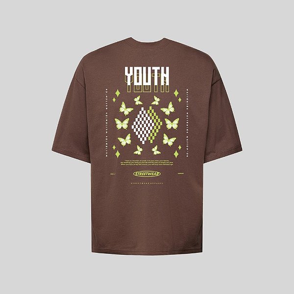 Camiseta Oversized Streetwear Masculina Estampa Costas Youth