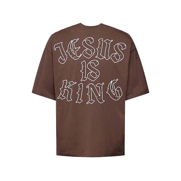 Camiseta Oversized Masculina Frases Bíblicas - Jesus Is King