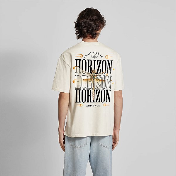 Camiseta Streetwear  em Algodão Premium com Estampa - Horizon