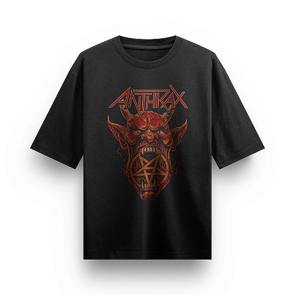 Camiseta Oversized Bandas de Rock Camisa Anthrax Unissex Masculino e Feminino