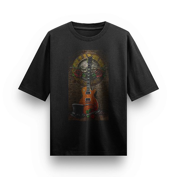 Camiseta Oversized Bandas de Rock Guns N'Roses Camisa Unissex Masculino e Feminino