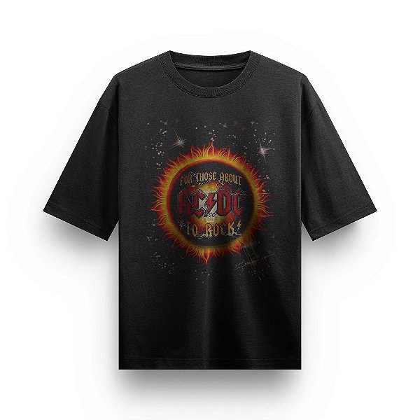 Camiseta Oversized Bandas de Rock Ac Dc Metal Rock Music Blusa Unissex