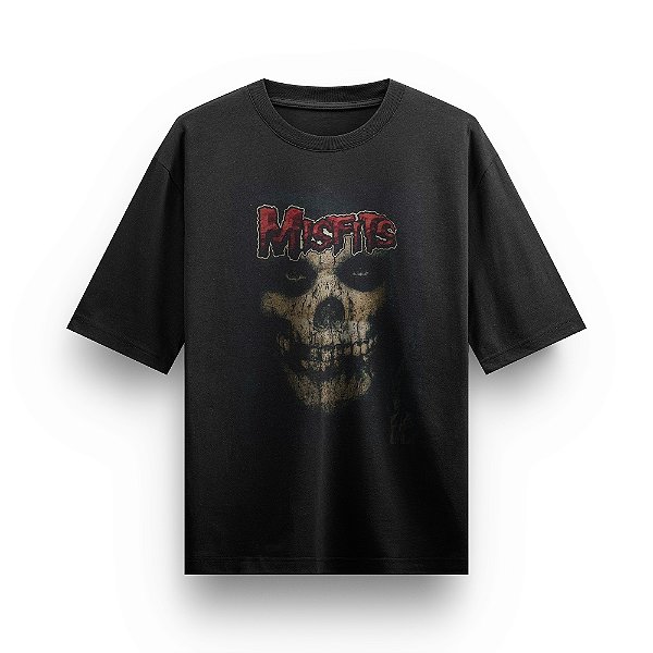 Camiseta Oversized Bandas de Rock Blusa Misfits Camisa Unissex