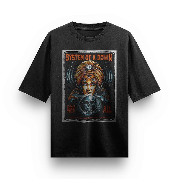 Camiseta Oversized Bandas de Rock Blusa Banda System Of a Down Camisa Unissex