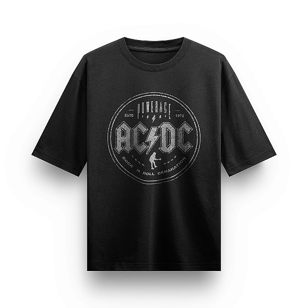 Camiseta Oversized Bandas de Rock Ac Dc PowerRace envio imediato Camisa Unissex
