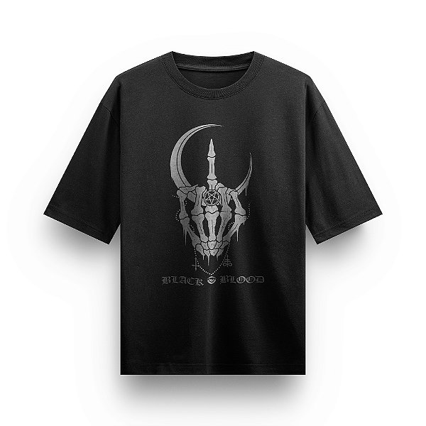 Camiseta Oversized Bandas de Rock Black Blood envio imediato Camisa Unissex