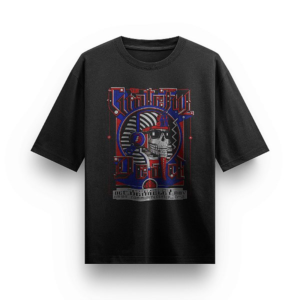 Camiseta Oversized Bandas de Rock Camisa Grateful Dead Community Center