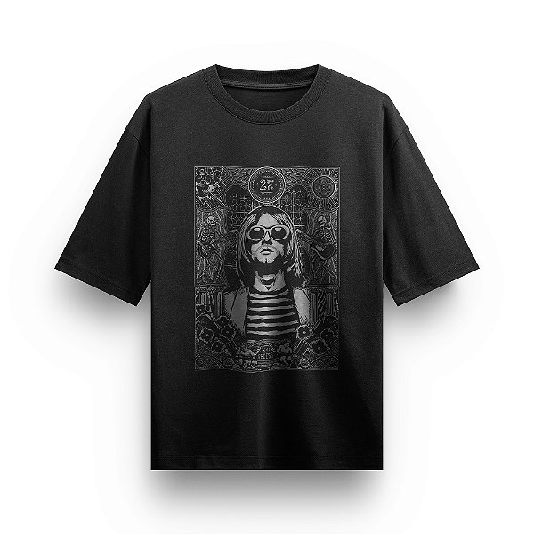Camiseta Oversized Bandas de Rock Kiss Camisa Nirvana Kurt Cobain No Recess