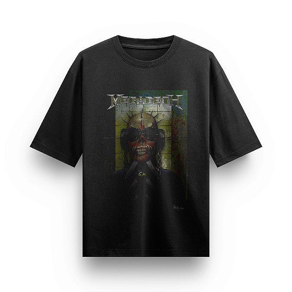 Camiseta Oversized Bandas de Rock Camisa Megadeth Rust In Peace Stamp
