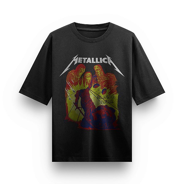 Camiseta Oversized Bandas de Rock Banda Metallica Camisa Preta Unissex