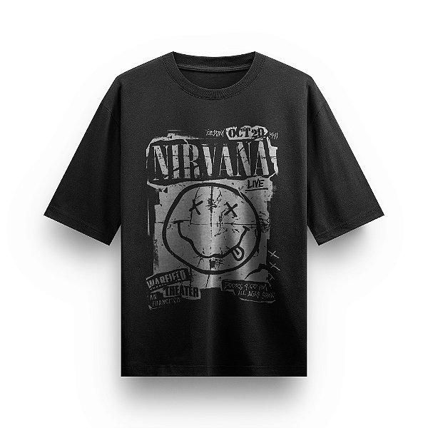 Camiseta Oversized Bandas de Rock Nirvana