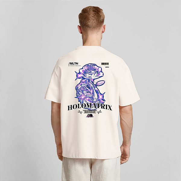 Camiseta Streetwear  em Algodão Premium com Estampa - Holomatrix