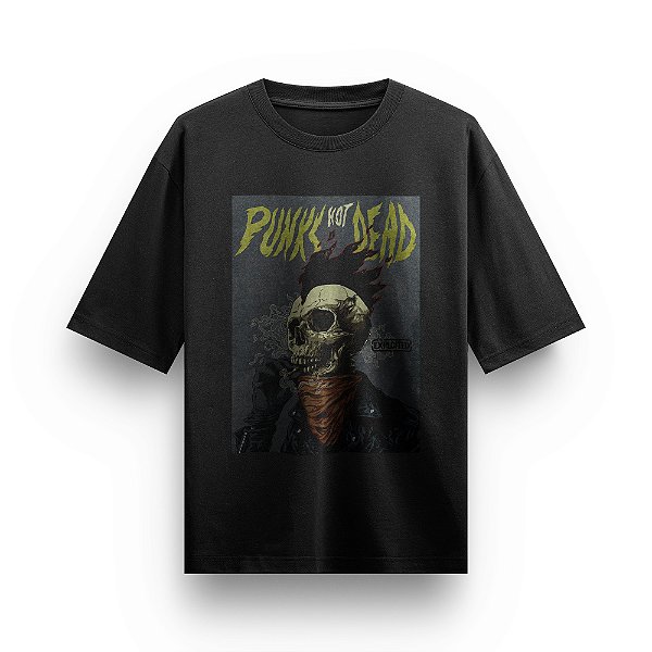 Camiseta Oversized Bandas de Rock Punks Not Dead Camisa Unissex Heavy Metal