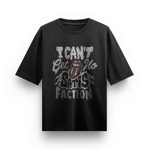 Camiseta Oversized Bandas de Rock The Rolling Stones I Can't Get No Satisfaction