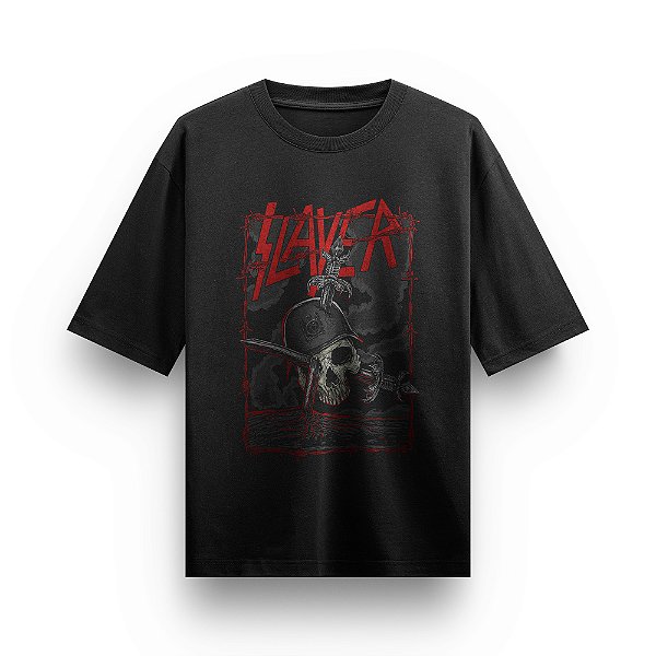 Camiseta Oversized Bandas de Rock Slayer Camisa Metal Rock and Roll