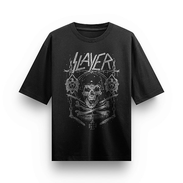 Camiseta Oversized Bandas de Rock Slayer Camisa Unissex Rock And Roll