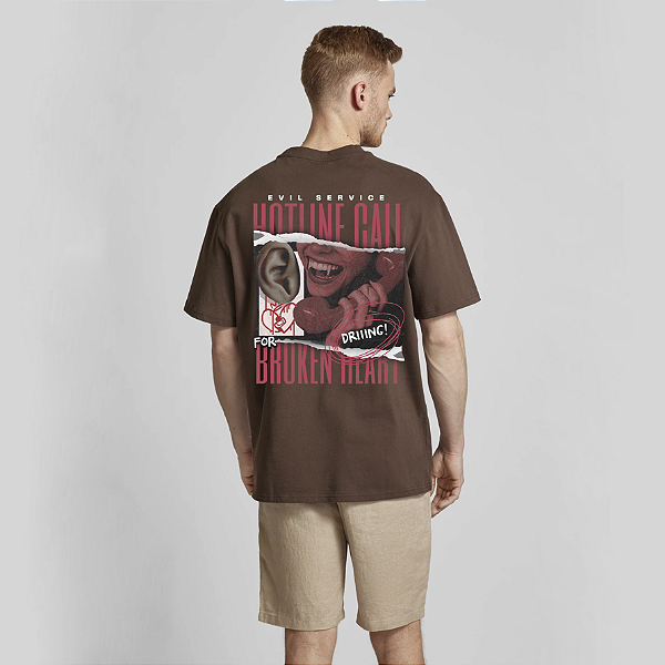 Camiseta Streetwear Masculina 100% Algodão Fio 30.1 - HOTLINE CALL 04