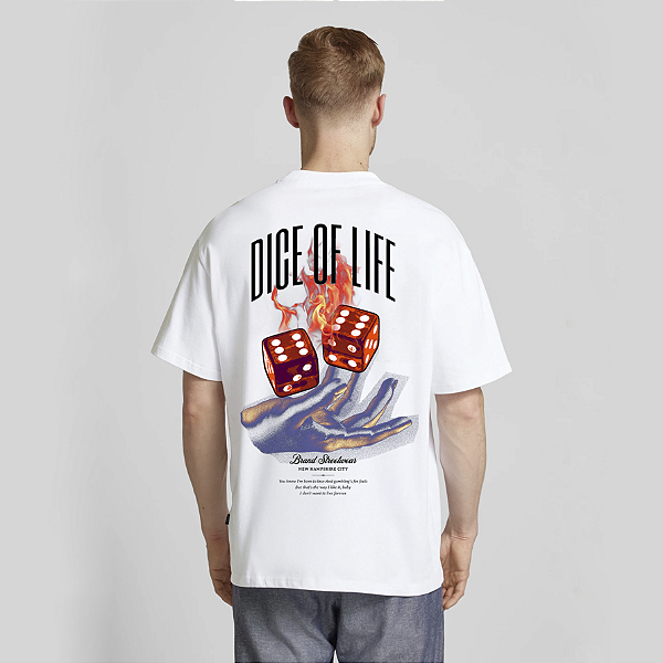 Camiseta Streetwear Masculina 100% Algodão Fio 30.1 - DICE OF LIFE 05