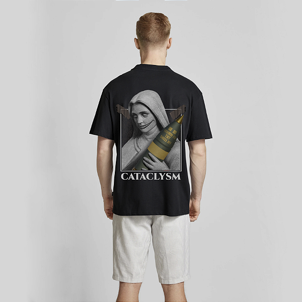 Camiseta Streetwear Masculina 100% Algodão Fio 30.1 - CATACLYSM BEGE 25