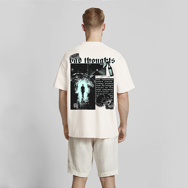 Camiseta Streetwear Masculina 100% Algodão Fio 30.1 - HEAVY BAD THOUGHTS 79