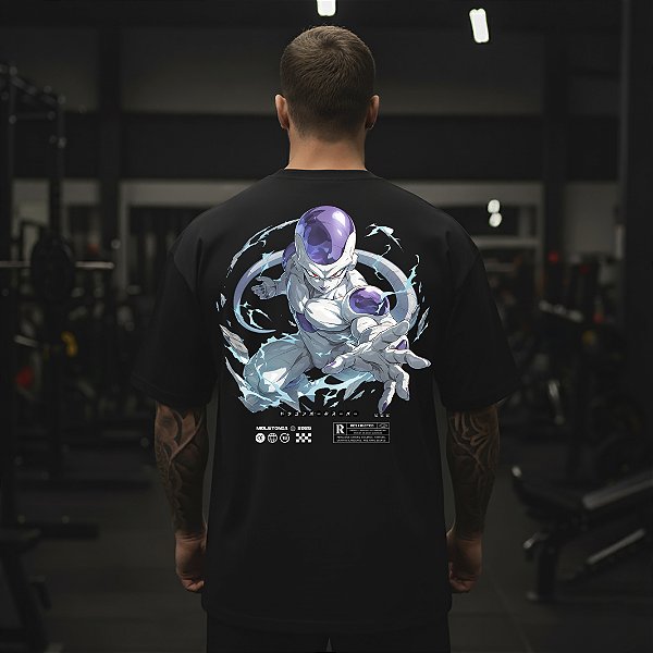 Camiseta Oversized Masculina Larga Para Treino e Academia - Dragon Ball Freeza-01