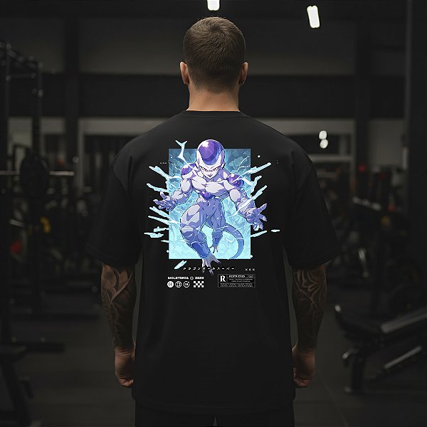 Camiseta Oversized Masculina Larga Para Treino e Academia - Dragon Ball Freeza-02