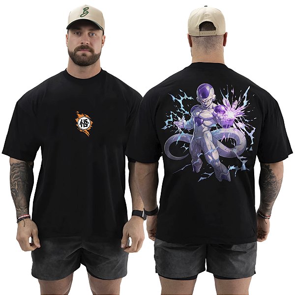 Camiseta Oversized Masculina Larga Para Treino e Academia - Dragon Ball Freeza-03