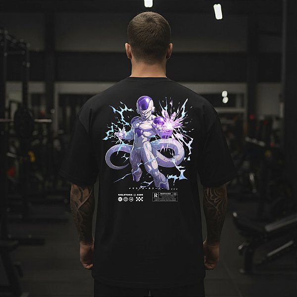 Camiseta Oversized Masculina Larga Para Treino e Academia - Dragon Ball Freeza-03