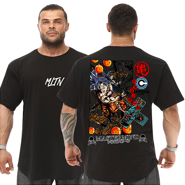 Camiseta Oversized Masculina Larga Para Treino e Academia - Dragon Ball Goku-06