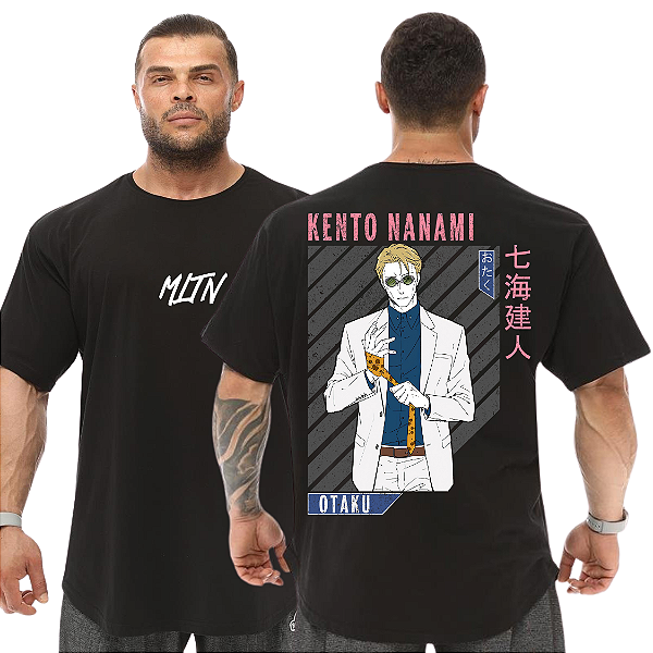 Camiseta Oversized Masculina Larga Para Treino e Academia - Jujutsu Kaisen Kento Nanami