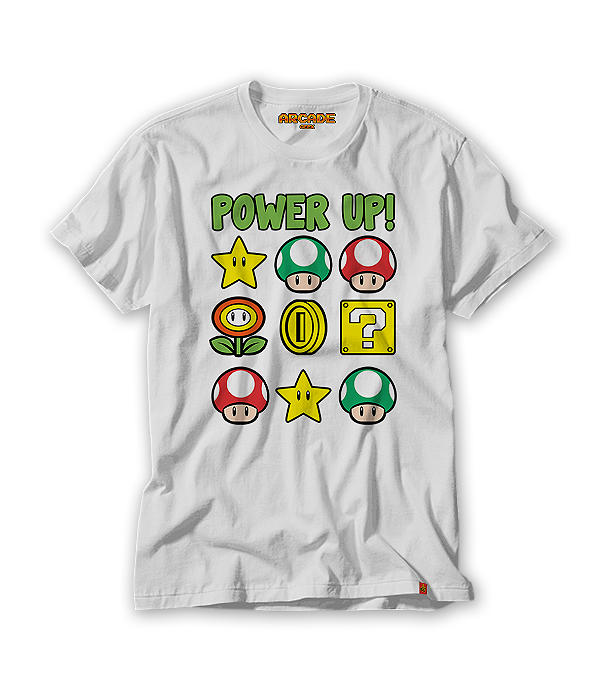 Camiseta Gamer Geek Mario Power Up #058