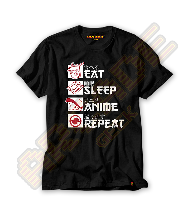 Camiseta Eat Sleep Anime Repeat Otaku #280