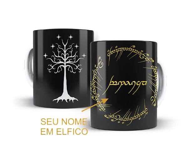 Caneca Aneis senhor mapa gondor sauron #454