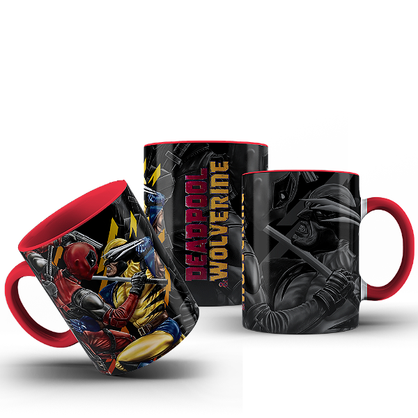 Caneca Anti heroi DeadPool e Wolverine #490