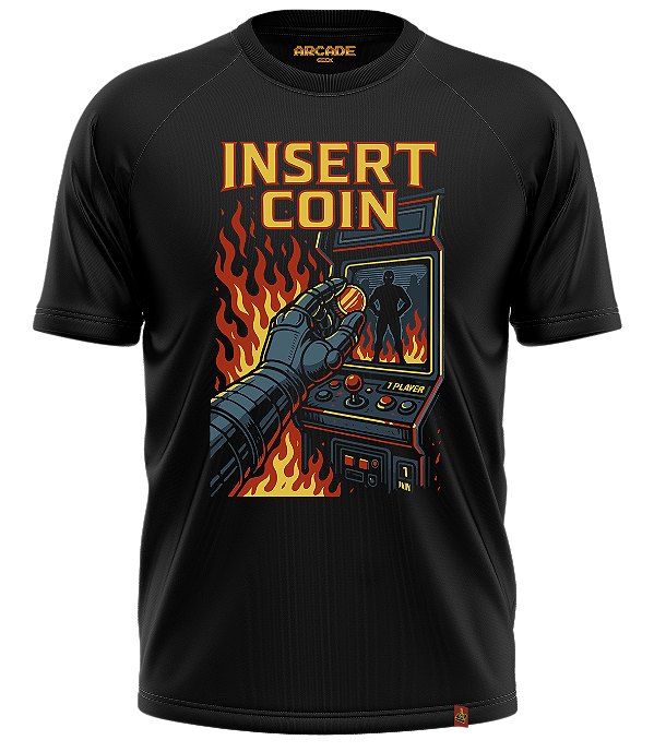 Camiseta Arcade Geek Gamer Insert Coin Fliperama Player #521