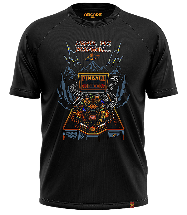 CAMISETA ARCADE GEEK GAMER PINBALL Lights Tilt Multiball Extraball Nerd #537